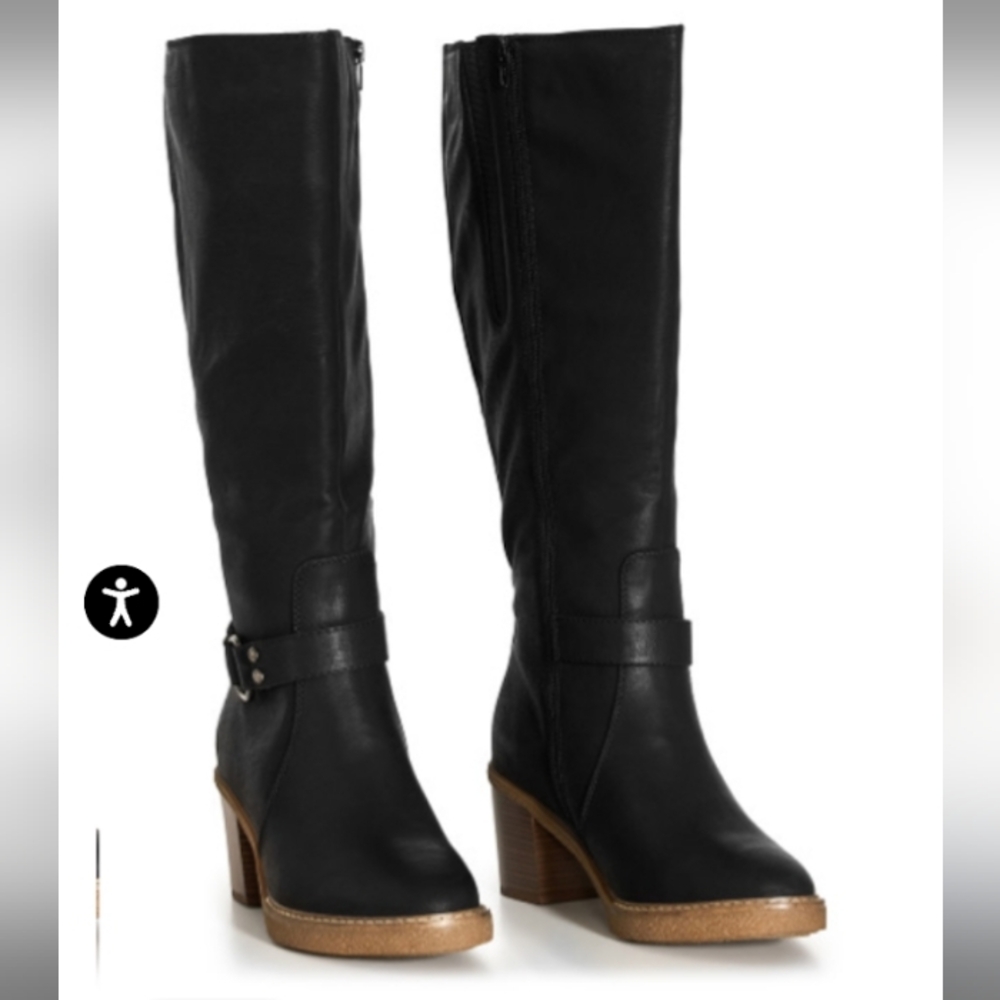 Women's Clarissa Heeled Tall Boots Black     Size 6W      NWT